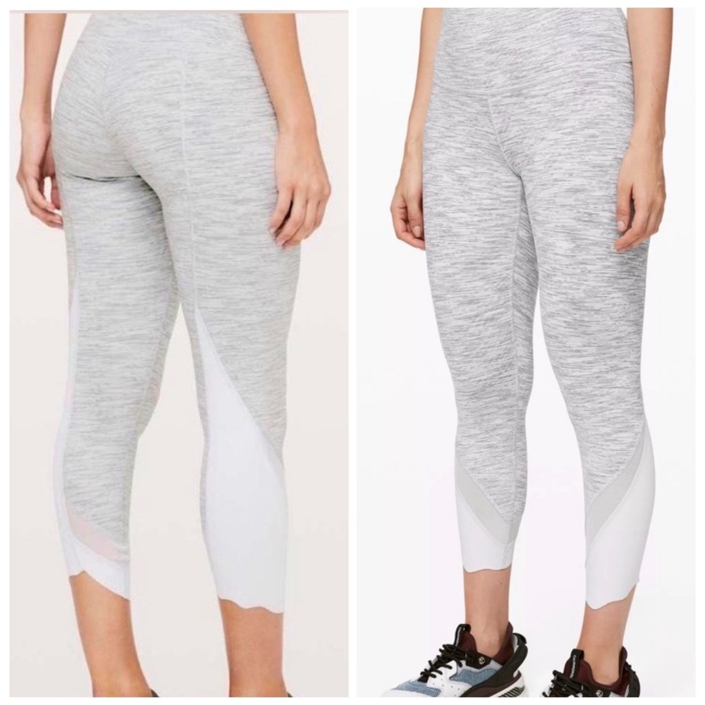 Lululemon Wunder Under Crop II Scallop Limited Edition Leggings Size 8